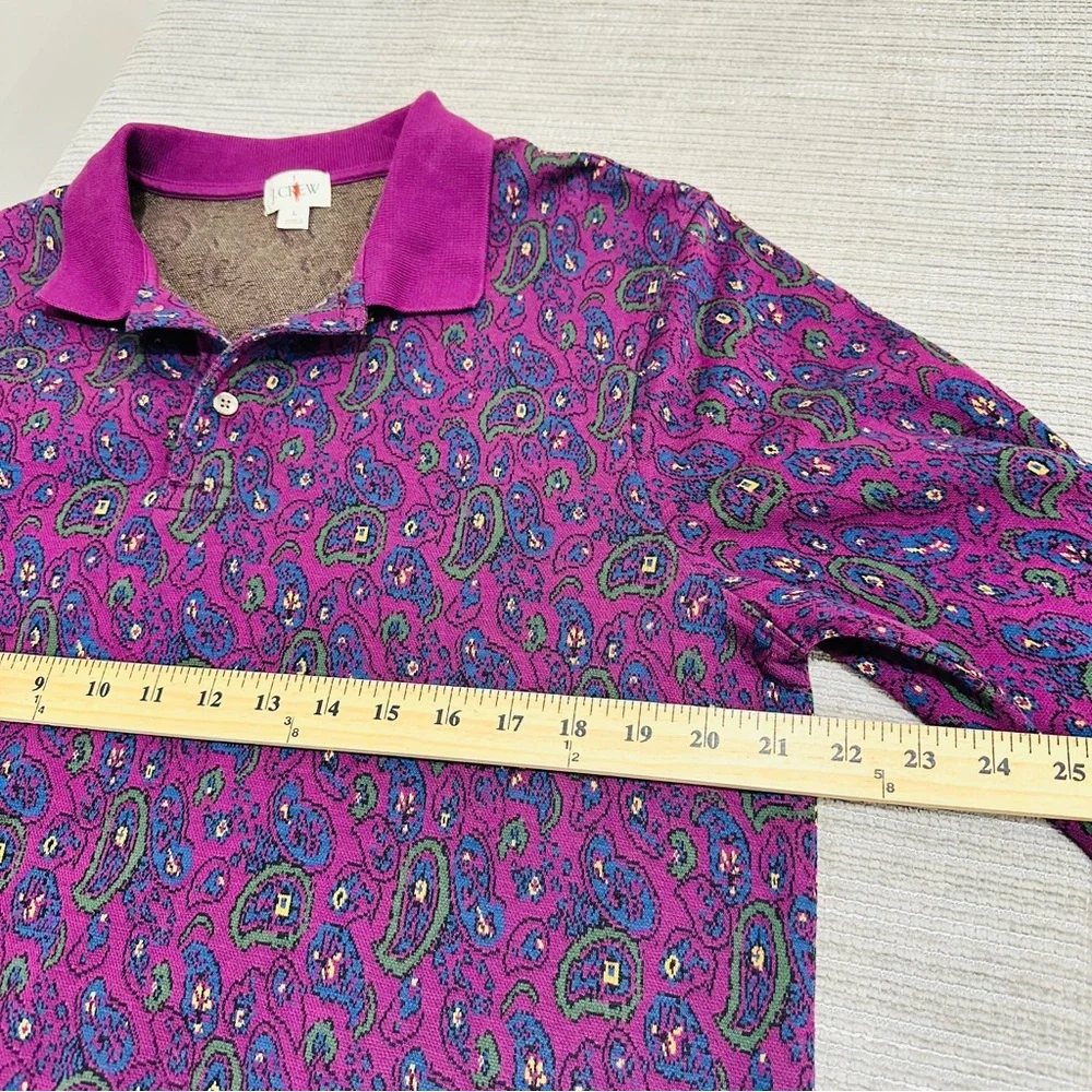 J.Crew Long-sleeve Polo Shirt In Double-knitJacquard For Men Size‎ L